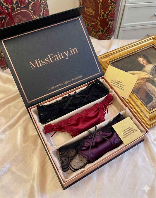 Midnight Elegance Luxe 3-Piece Panty Set